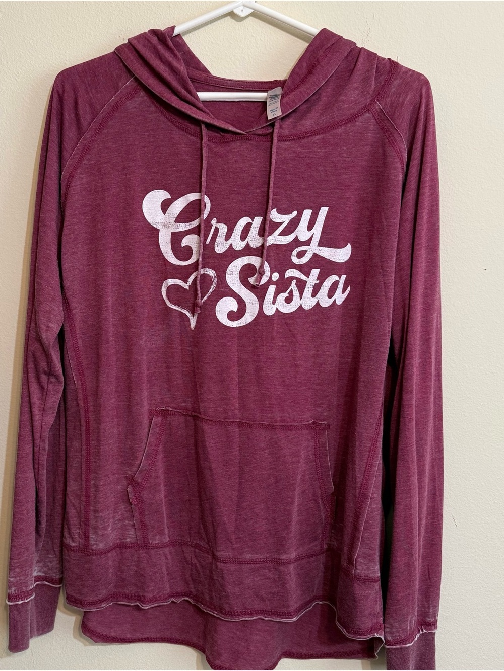 Usapparel women’s Crazy Sista Graphic Hoodie in Wine XL